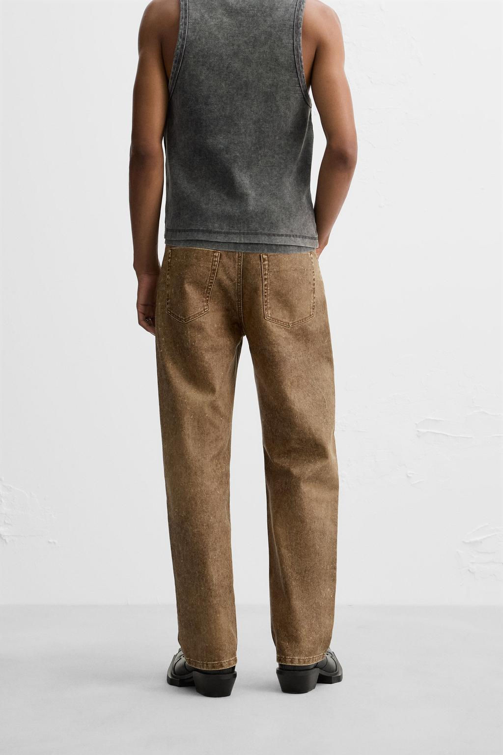 LIMITED EDITION WAXED-EFFECT JEANS - Zara фото 3