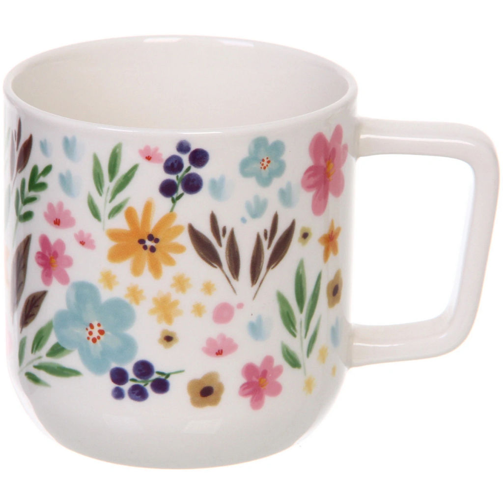 Цена за 2 шт. Кружка керамическая 390мл "Цветочный рай", микс рисунков