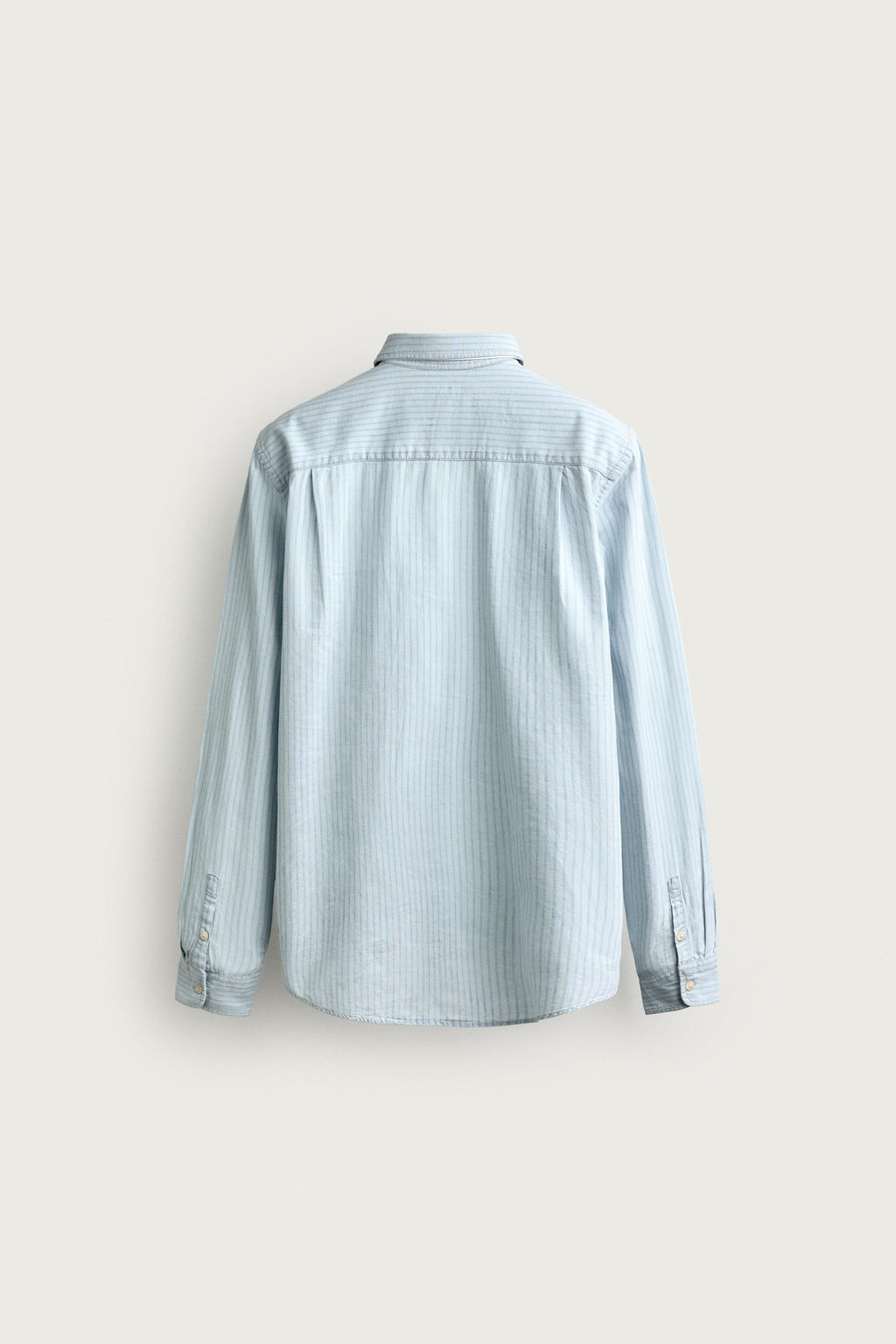 CAMISA DENIM LIGERO RAYAS / Azul claro - Zara фото 9