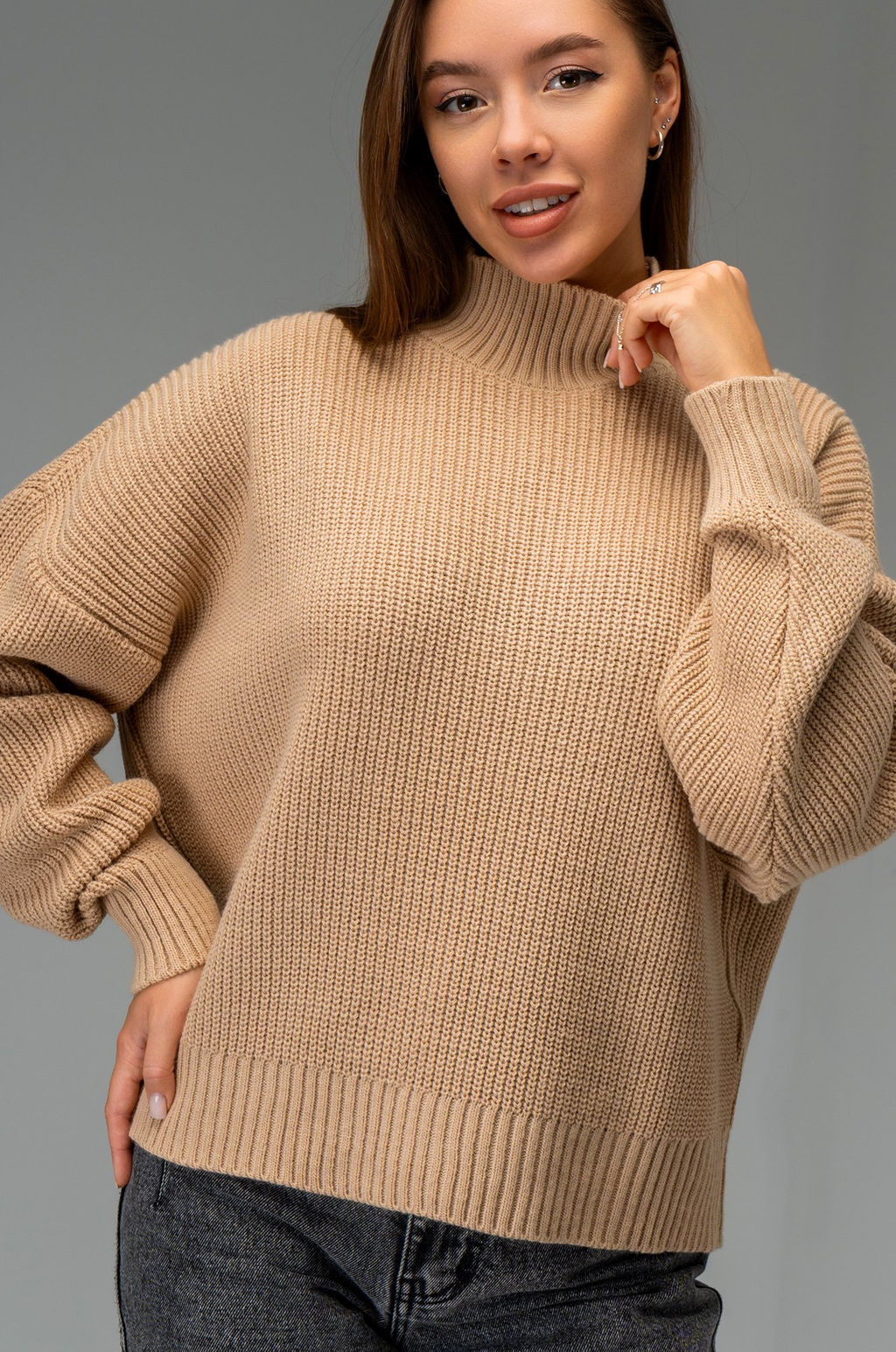 Женский свитер оверсайз из вязаного трикотажа Happyfox - Happy fox фото 7