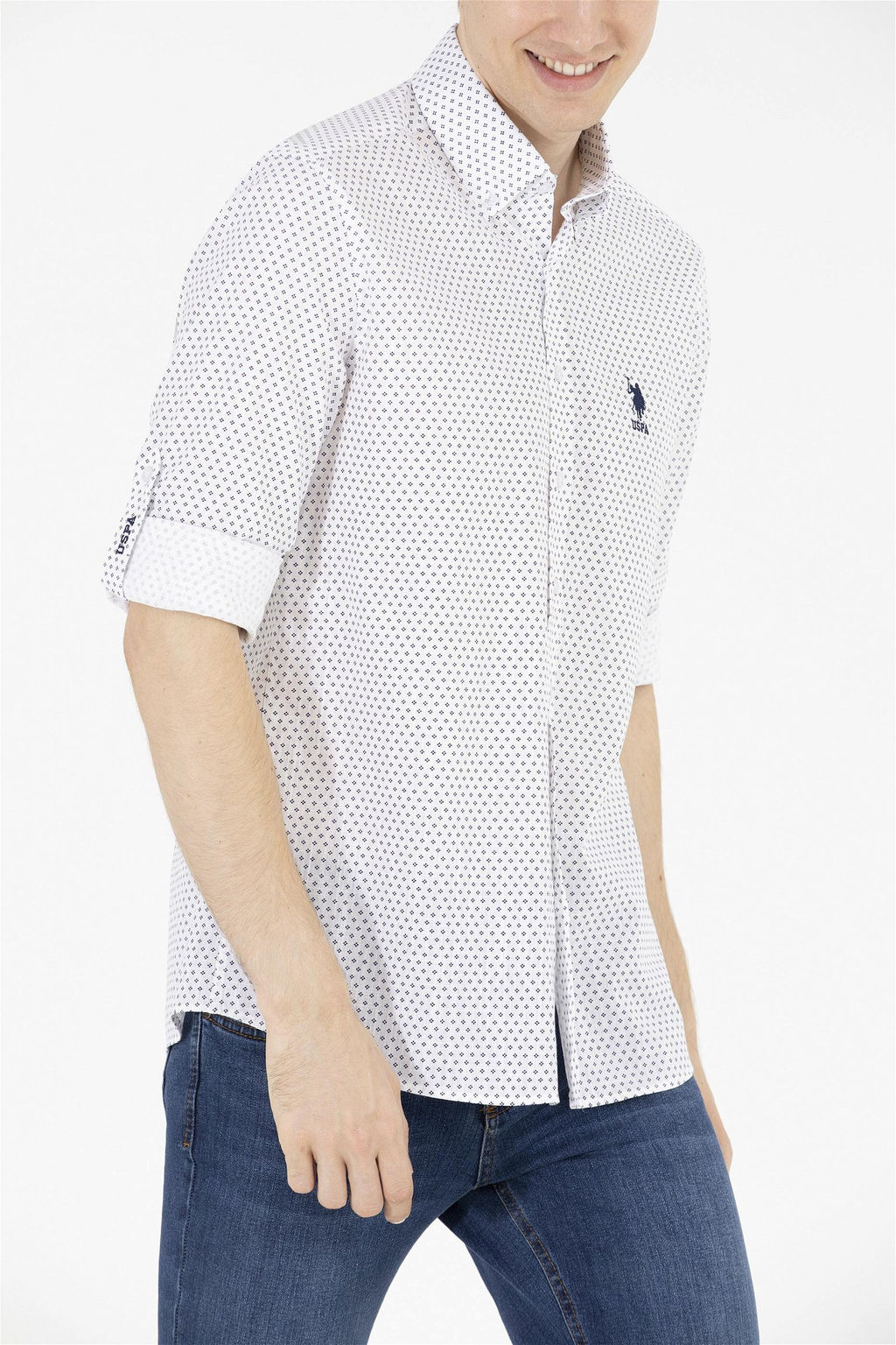 U. S. Polo Assn Мужская темно-синяя рубашка с длинным рукавом - U.s. polo assn фото 13