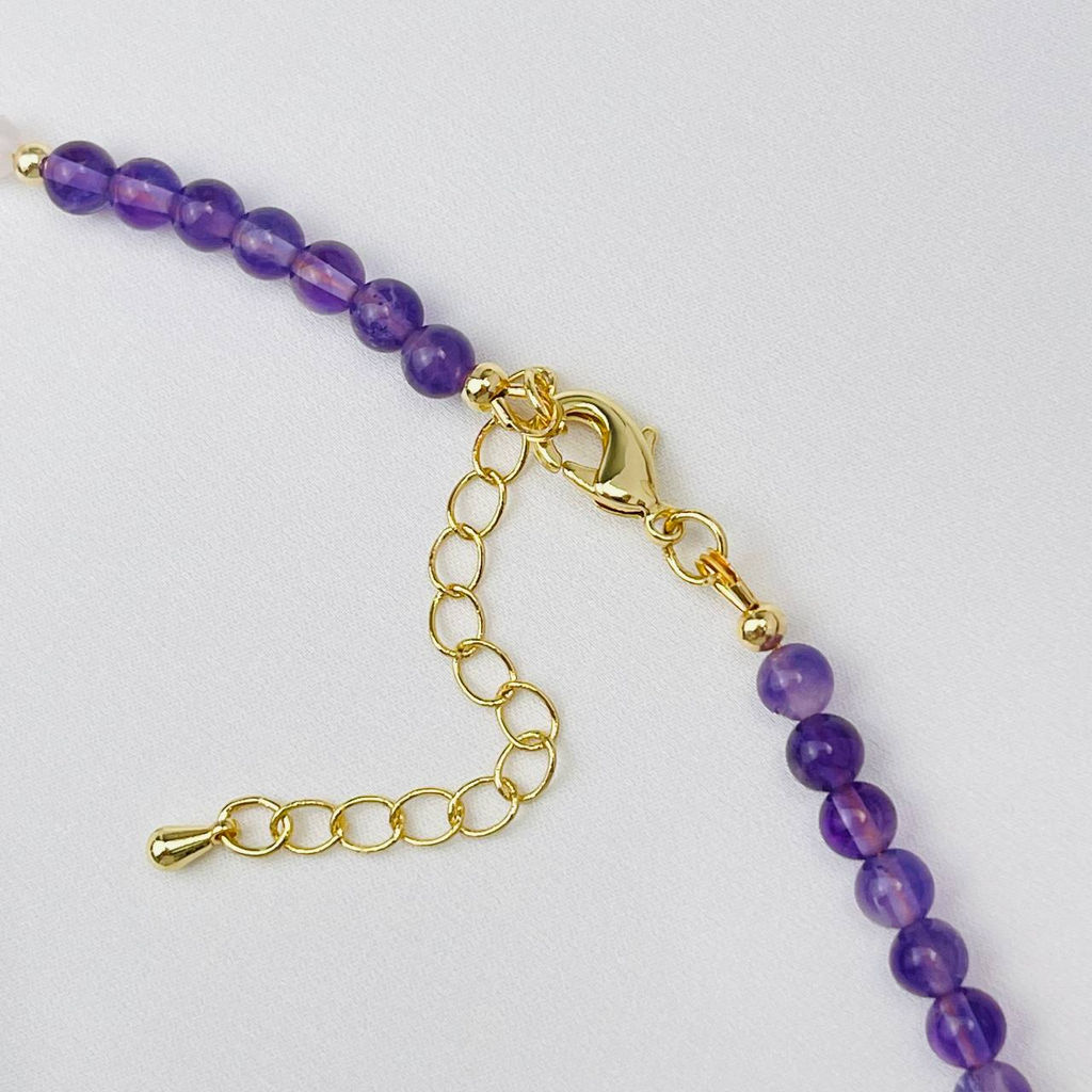 Колье "Венера & Сатурн" из Аметиста и Розового кварца 42 см +