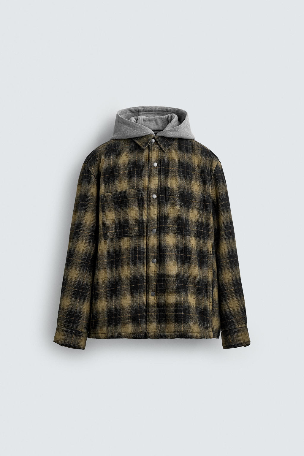 HOODED CHECK OVERSHIRT