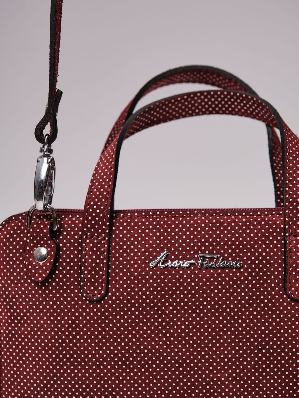 Сумка кожаная Azaro 30850 бордо-горох