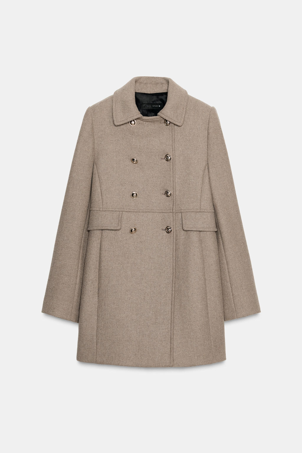 SHORT DOUBLE-BREASTED WOOL COAT - Zara фото 6