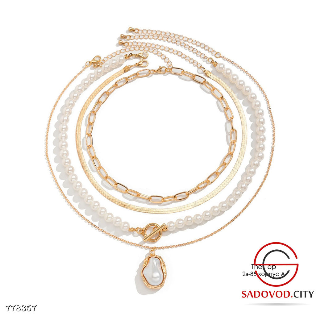 Ожерелье 4в1 с большой жемчужиной - Bruno фото 3