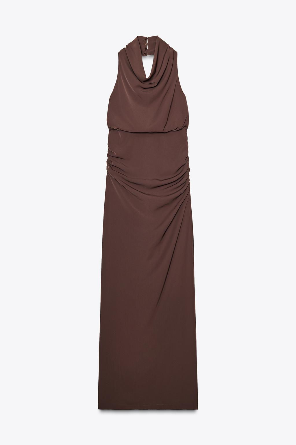 LONG HALTER DRESS WITH OPEN BACK - Zara фото 28