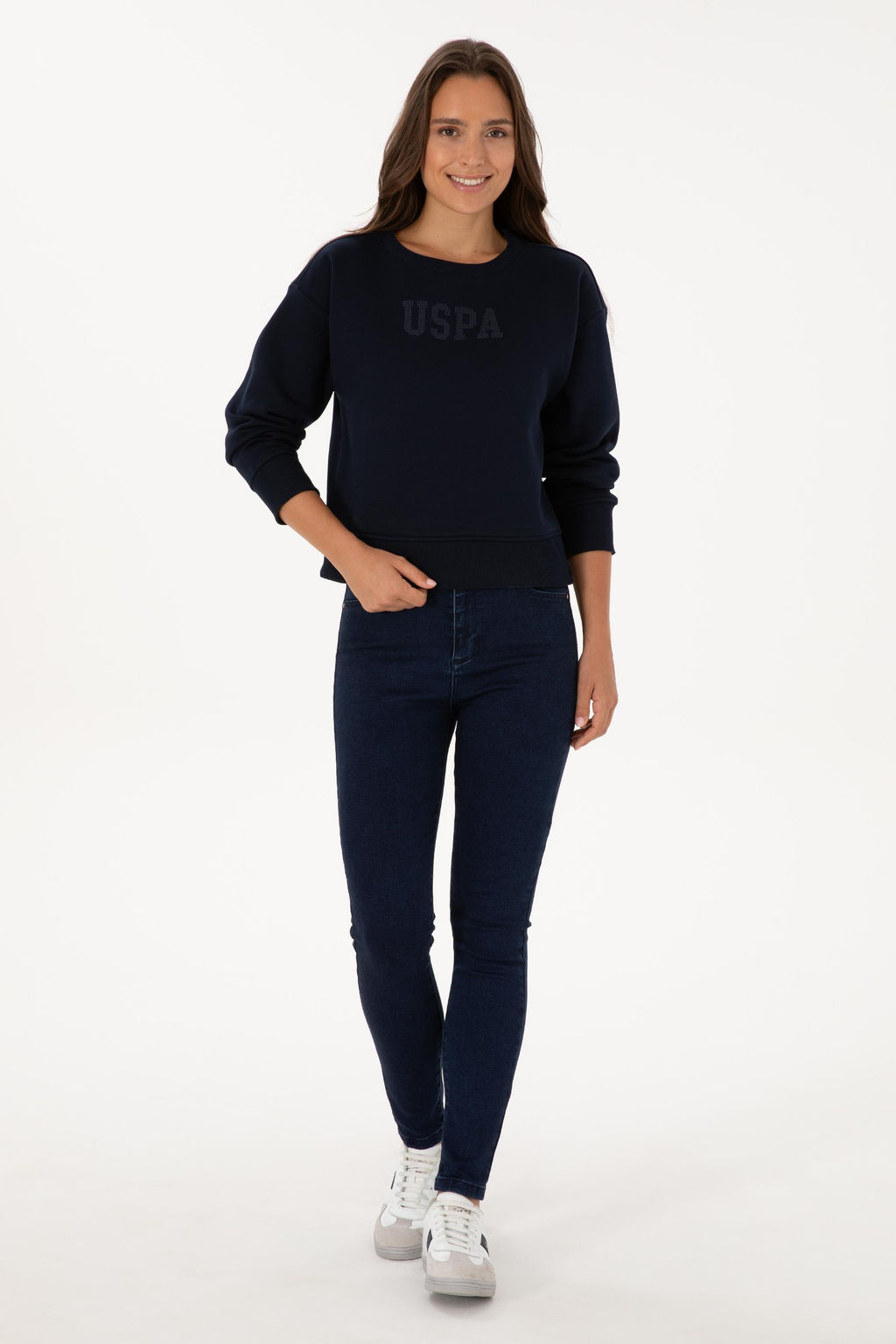 Kad_n Lacivert Basic Sweatshirt Sepette S_rpriz _ndirim - U.s. polo assn фото 4