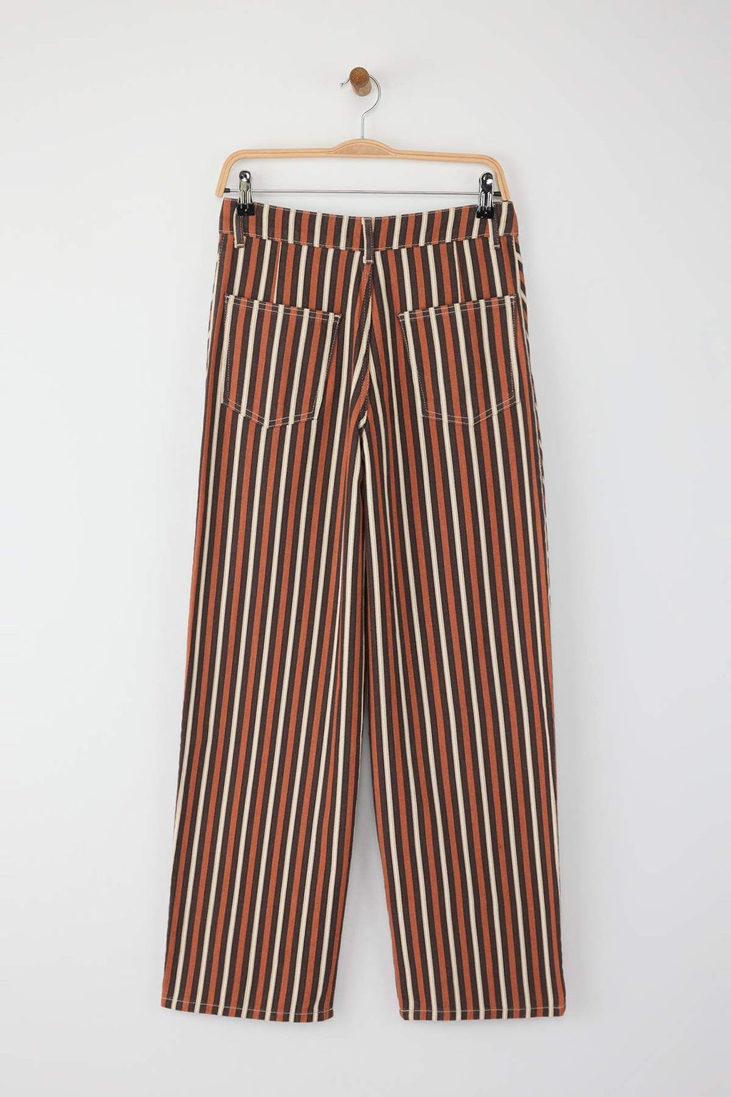 Kahverengi Cizgi Desenli Normal Bel Loose Baggy Jeans TWOAW26JE00003 - Trendyolmilla фото 6