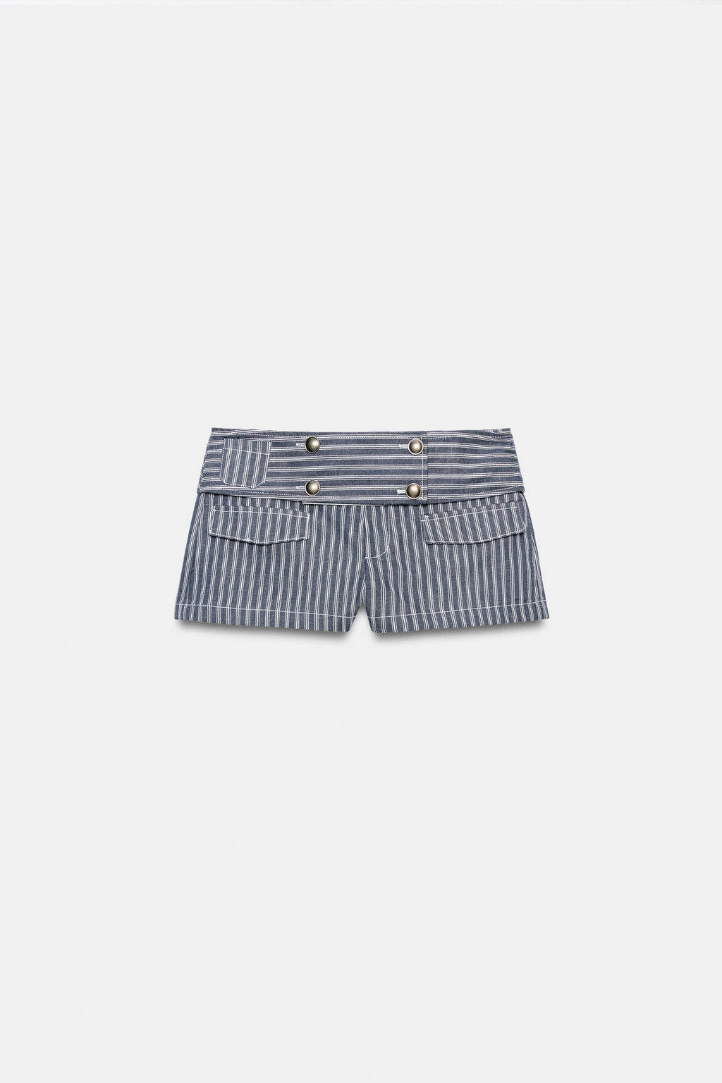 SHORTS MINI BOTONES RAYAS / Marino / Blanco - Zara фото 4