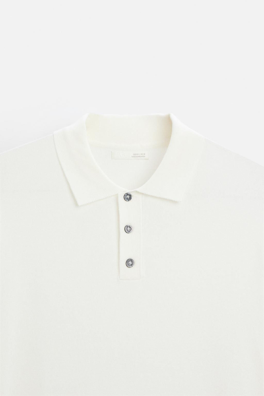 VISCOSE BLEND KNIT POLO SHIRT - Zara фото 17
