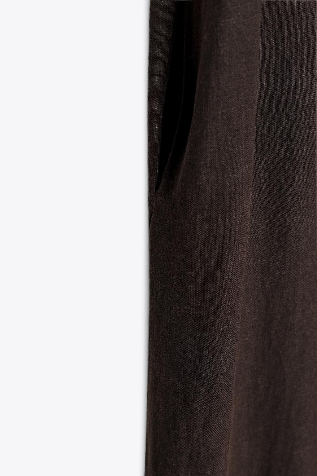 ZW COLLECTION LINEN BLEND LONG JUMPSUIT - Zara фото 6