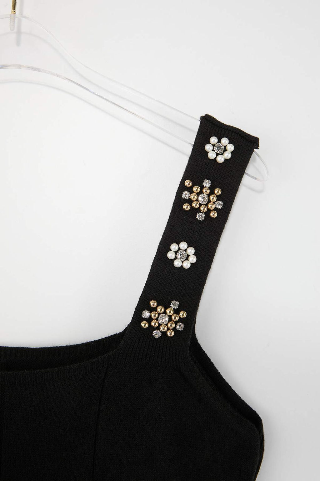 Siyah Kare Yaka Tasl? Peplum Triko Ince Bluz TWOSS26BZ00295 - Trendyolmilla фото 2