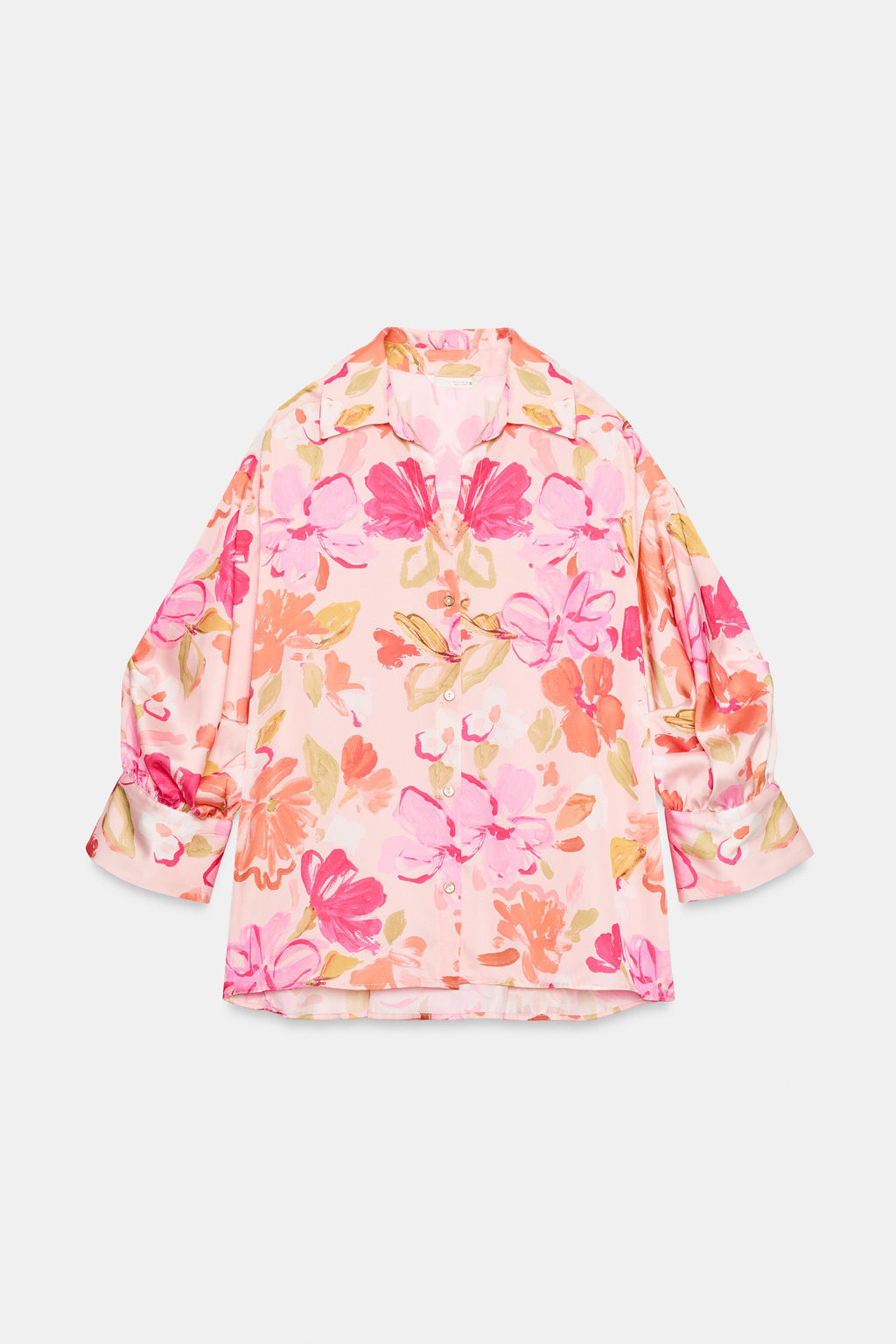 CAMISA SATINADA ESTAMPADO FLORAL / Multicolor - Zara фото 8