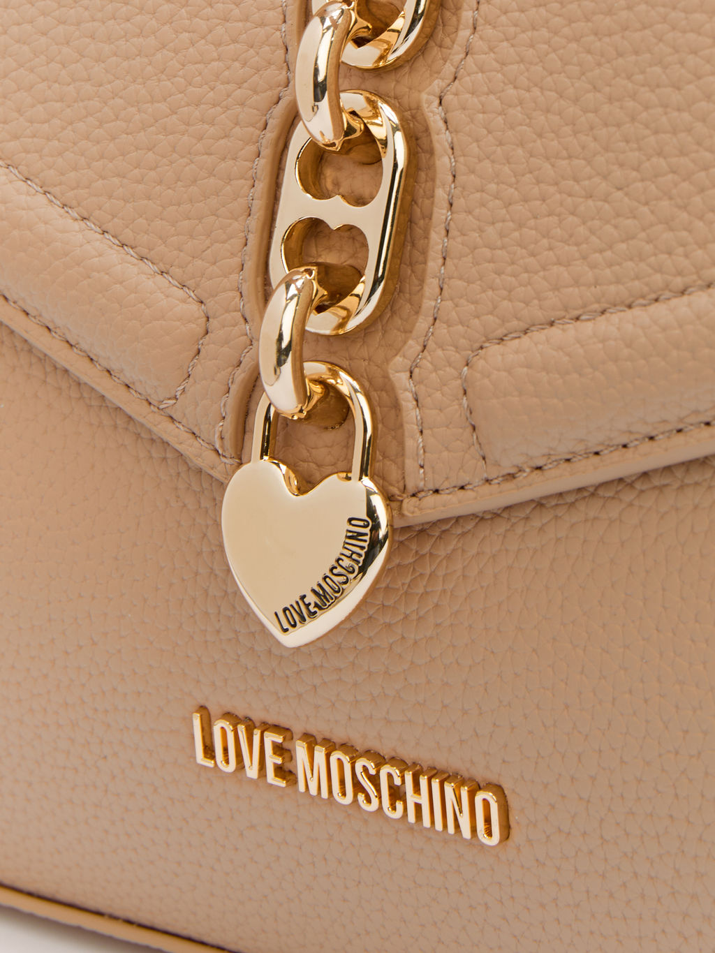 Женская сумка с ручками LOVE MOSCHINO CHAIN DETAIL CROCO Артикул 4192249, серовато-бежевый  фото 4