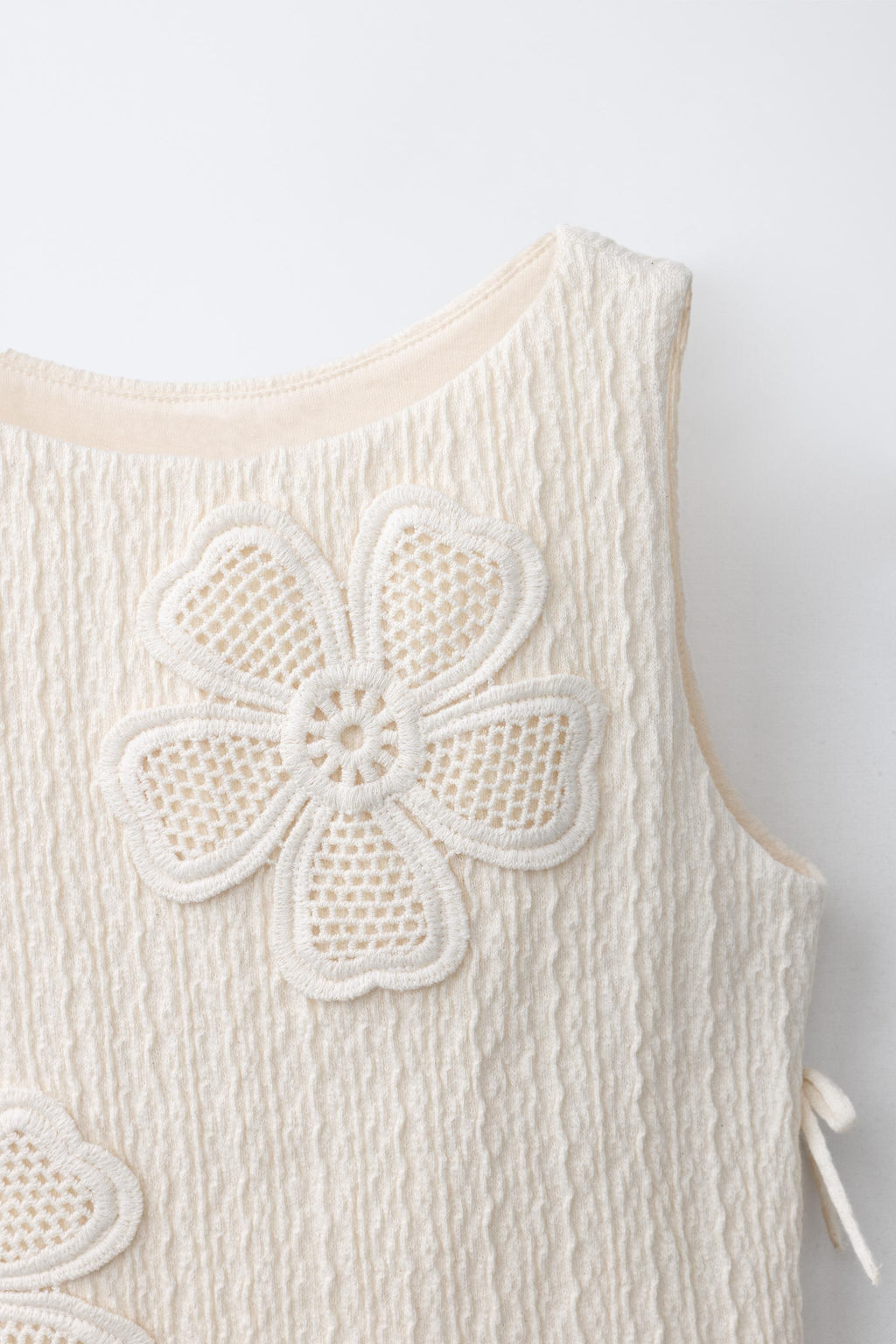 TOP PUNTO CROCHET FLORES / Crudo - Zara фото 5