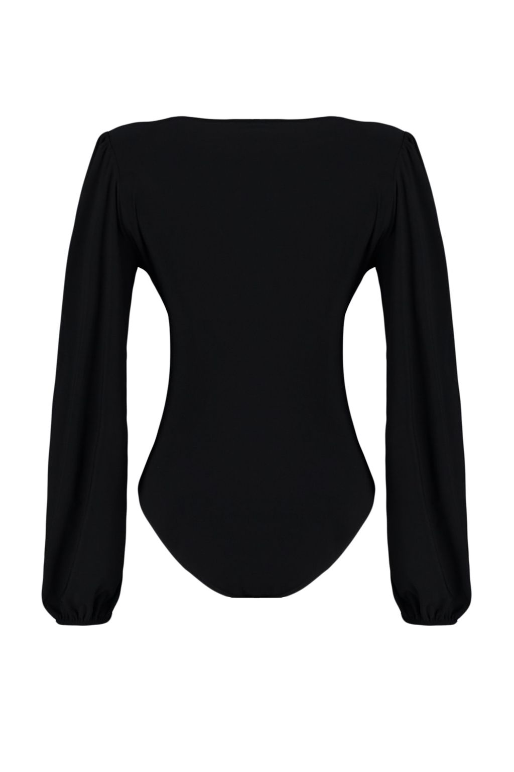 TRENDYOLMILLA Siyah Balon Kol V Yaka Fitted/Vucuda Oturan Esnek C?tc?tl? Orme Body TWOSS23BD00030 фото 24
