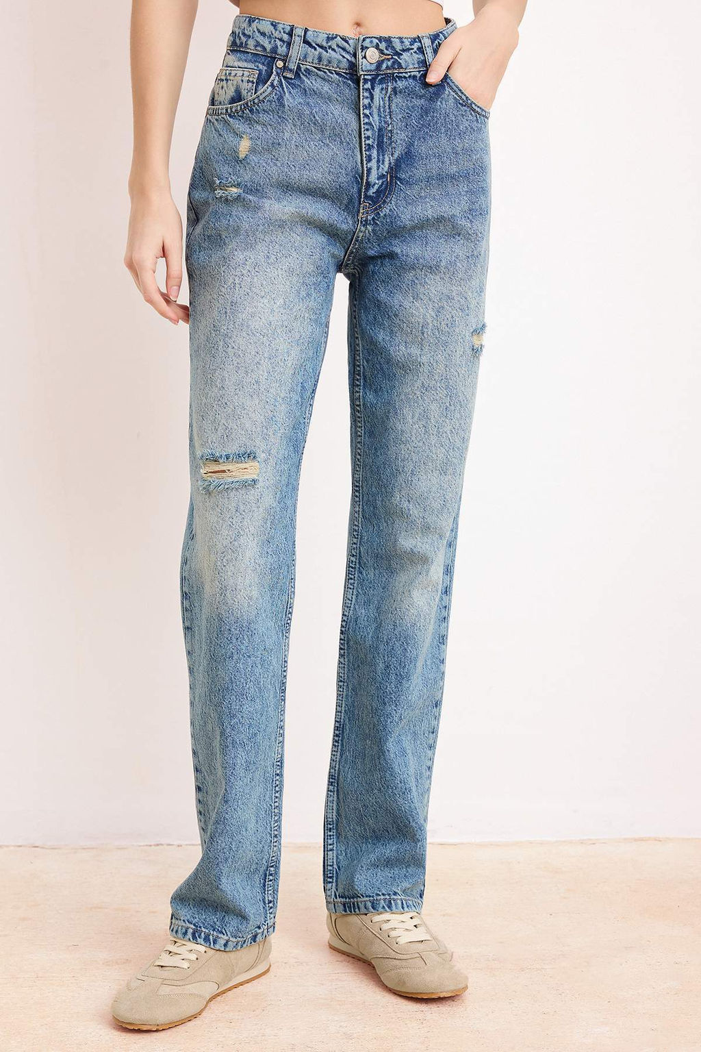 Mavi Yuksek Bel Straight Jeans TWOSS26JE00070 - Trendyolmilla фото 5