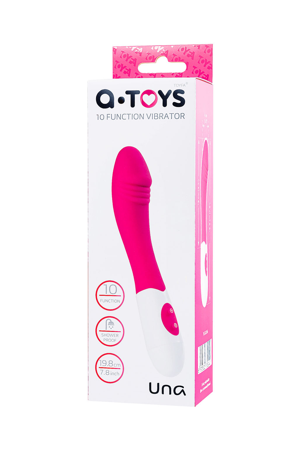 Нереалистичный вибратор A-Toys by TOYFA Una, силикон, розовый, 19,8 см