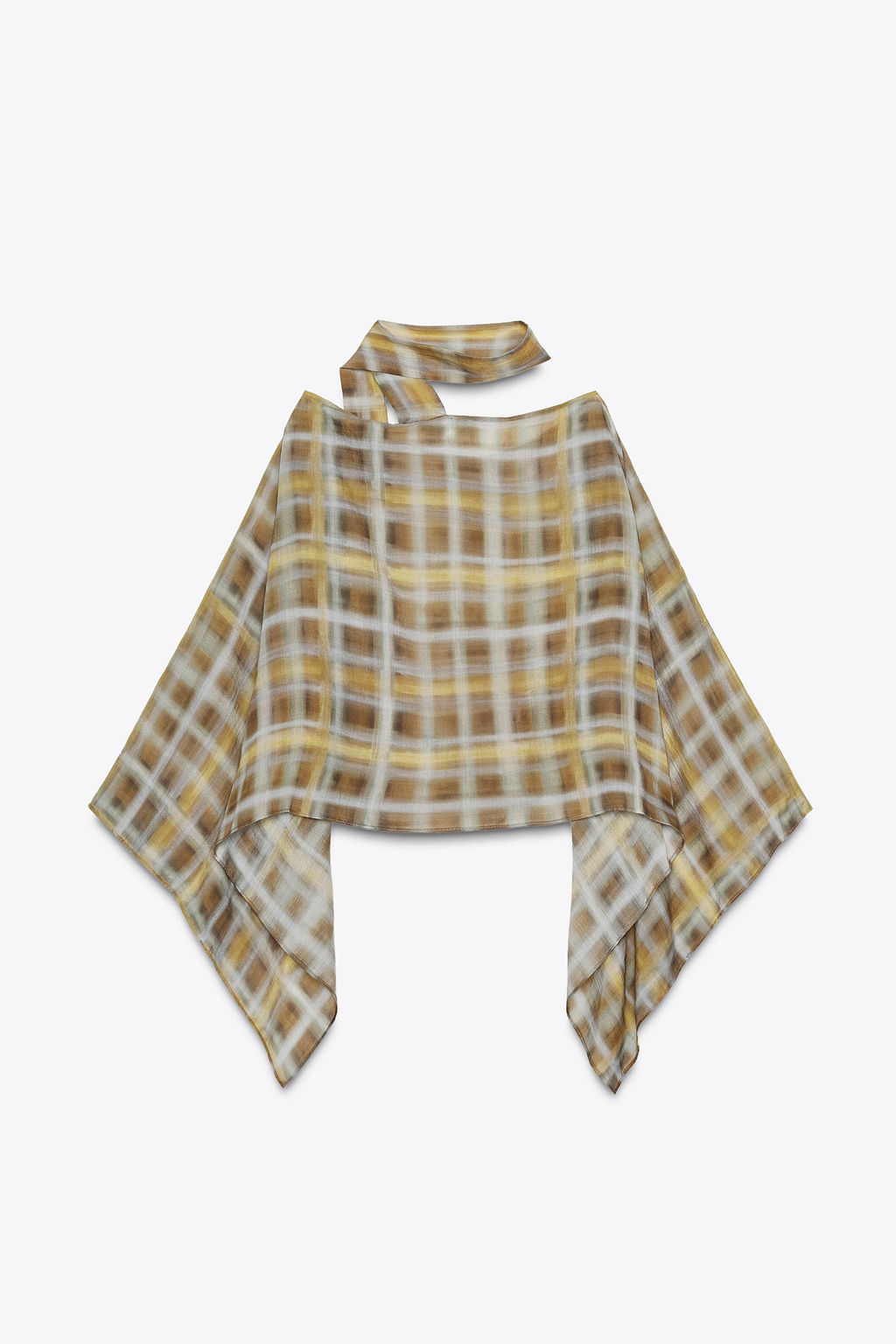 CHECK SCARF CAPE