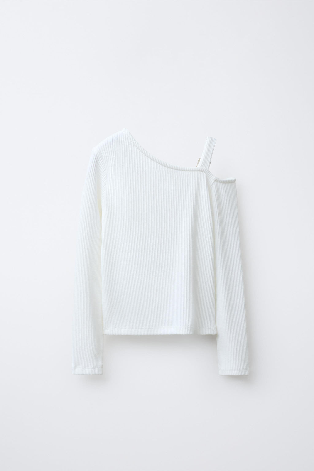 RIBBED T-SHIRT WITH BUCKLES - Zara фото 2