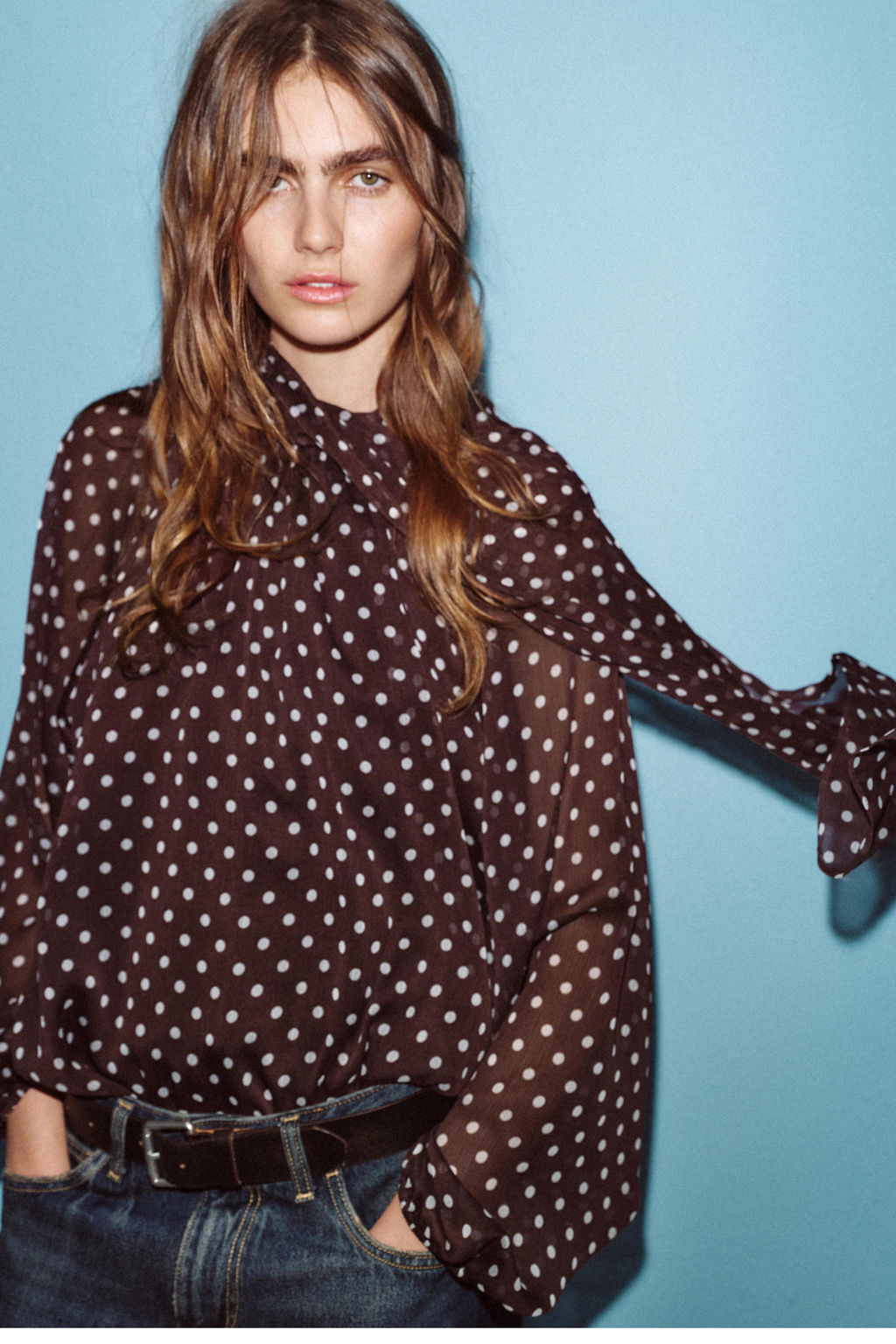 POLKA DOT BLOUSE WITH BOW - Zara фото 17
