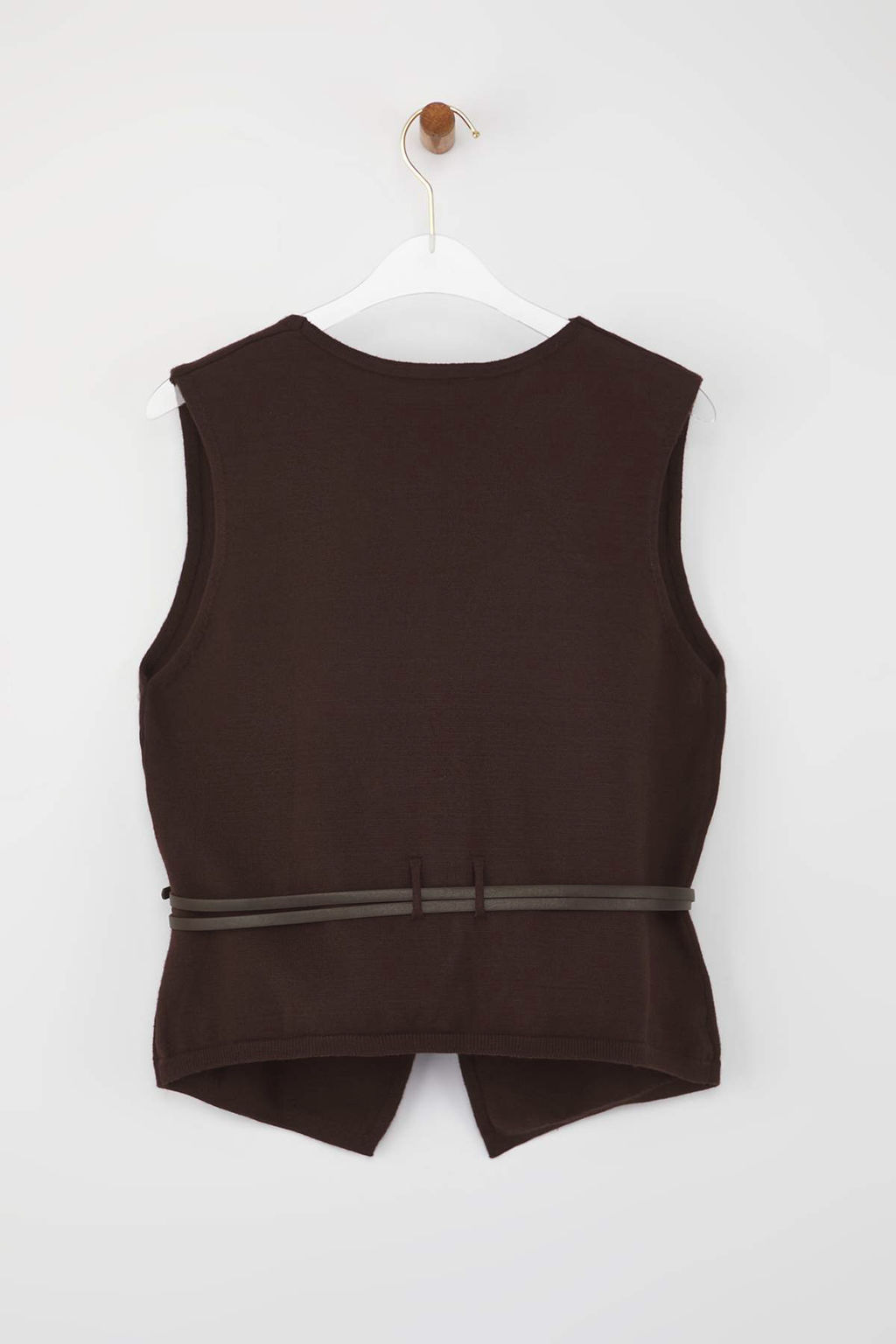 Limited Edition Kahverengi Premium Iplik/Ozel Iplik Triko Yelek TWOAW26YE00033