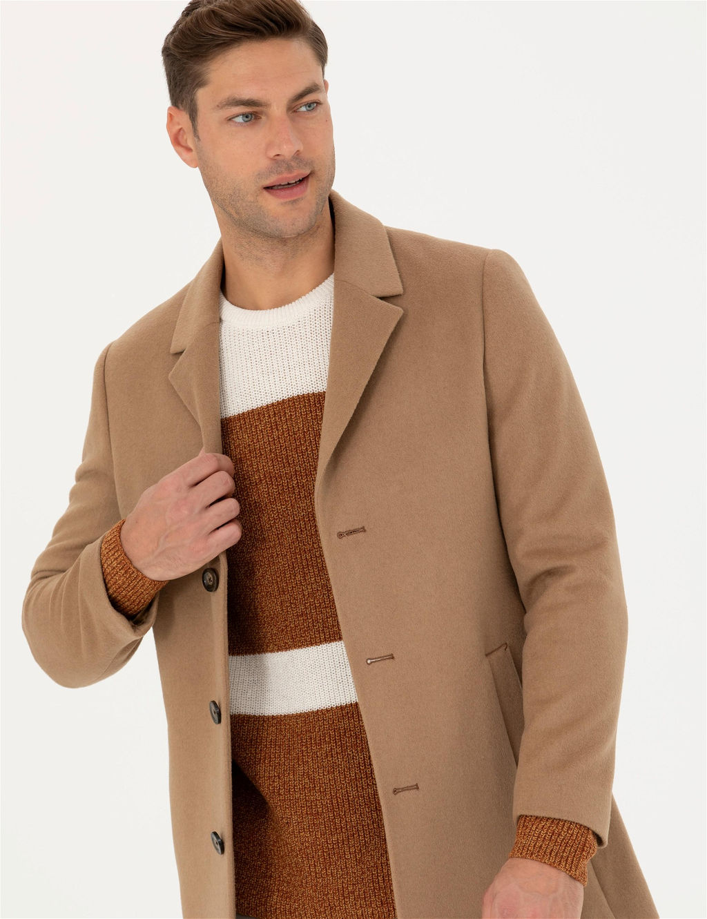 Camel Y_n Kar___ml_ Ekstra Slim Fit Ka_e Kaban