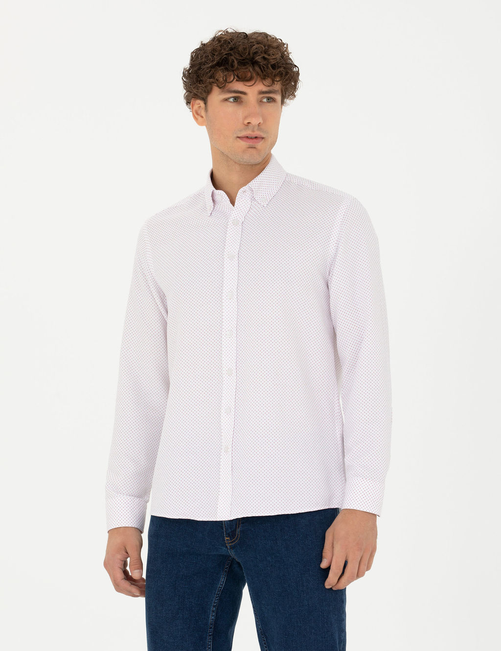 Bordo Slim Fit Uzun Kollu G_mlek