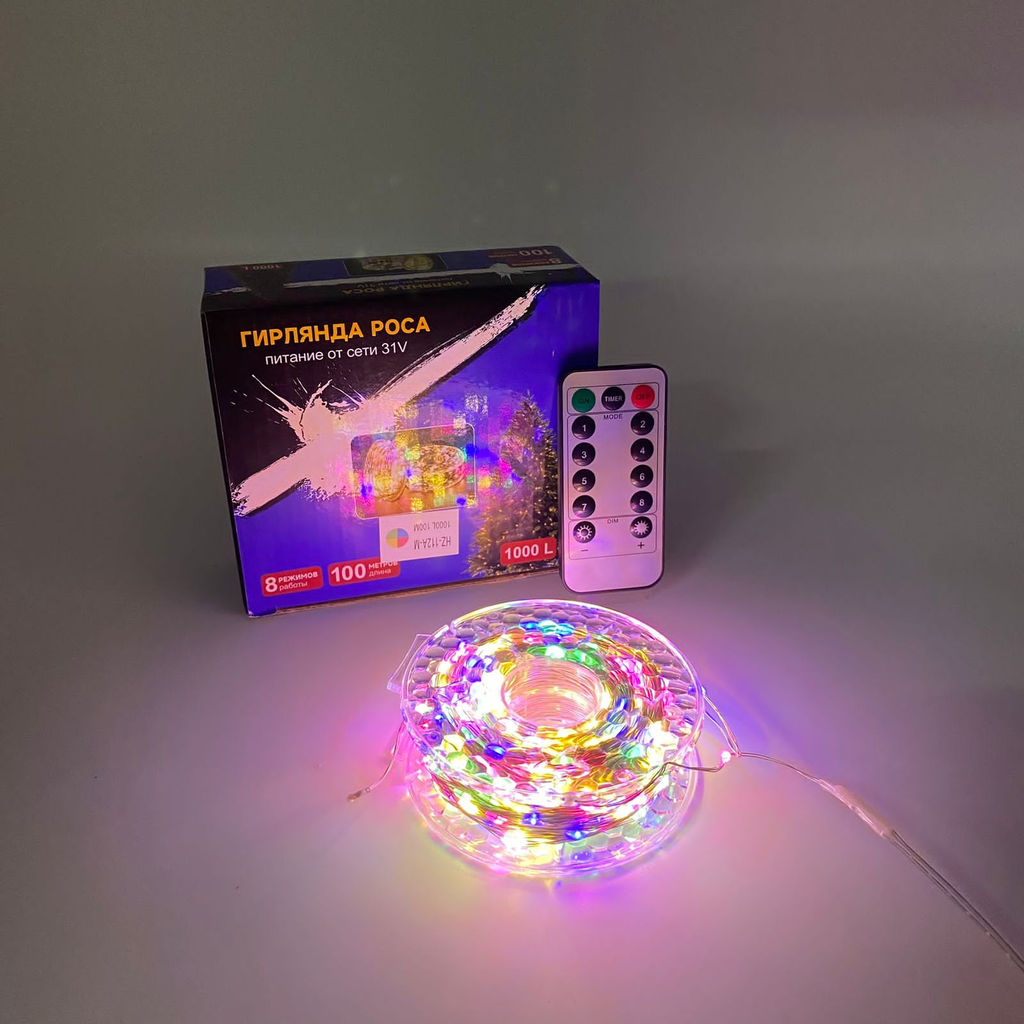 Гирлянда Роса 100 м на катушке медный провод 1000 LED (арт. HZ-112A) - Ип лебедев о.ю фото 2