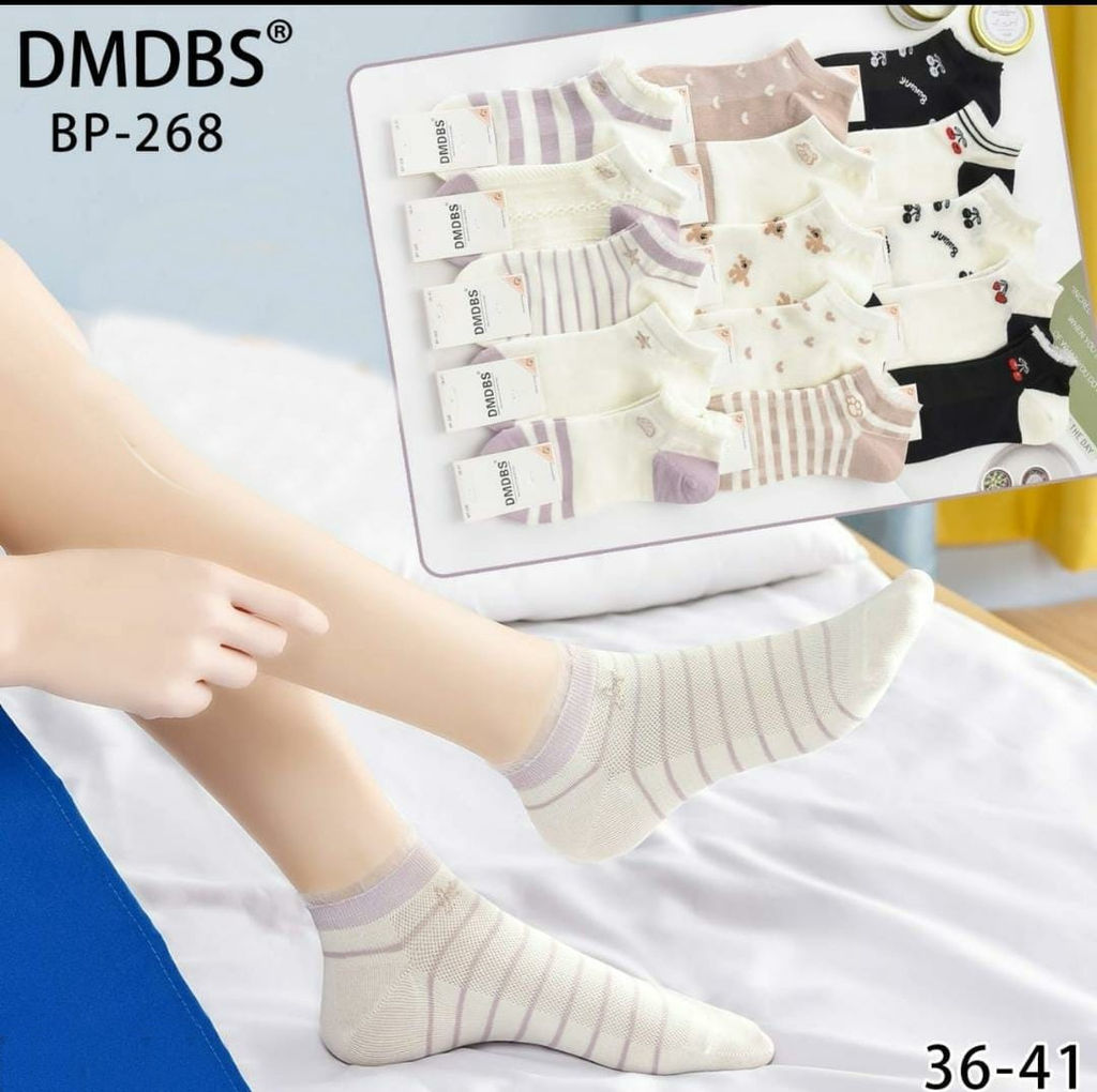 Носки женские короткие DMDBS с фиолетовым 10 шт в уп (арт. BP-268-3)