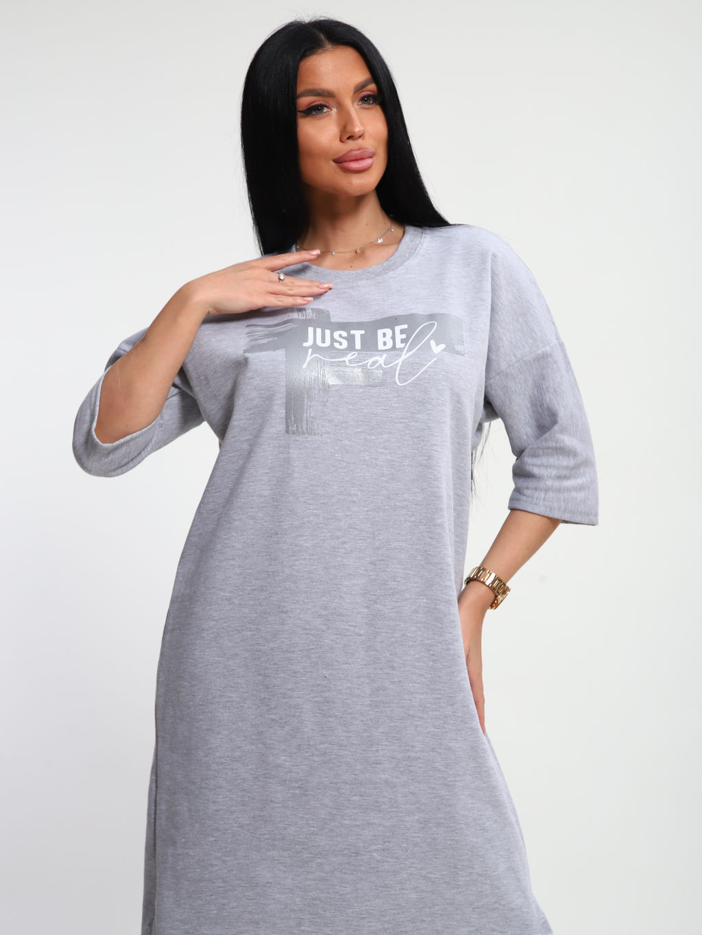 М457 Туника Даша (серый меланж)