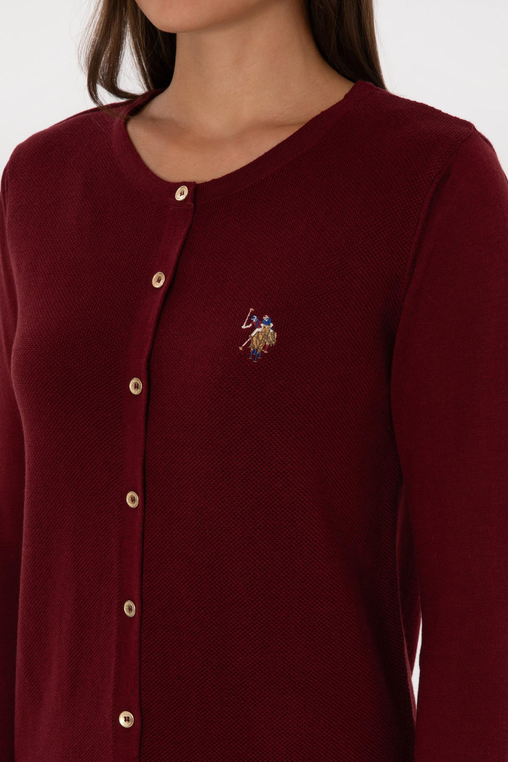 Kad_n Bordo Basic Triko H_rka Sepette S_rpriz _ndirim - U.s. polo assn фото 7