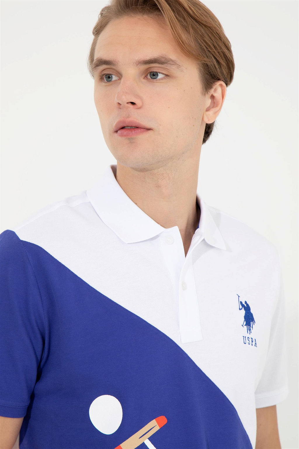 U. S. Polo Assn Мужская синяя футболка с воротником-поло - U.s. polo assn фото 8