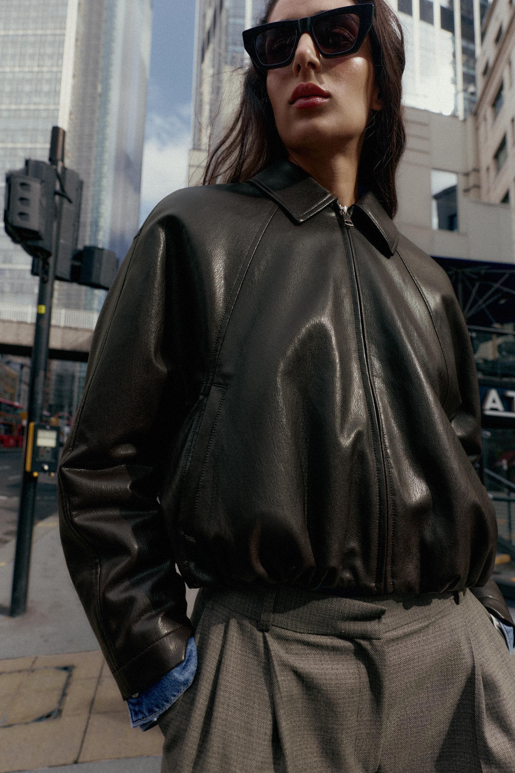 FAUX LEATHER BOMBER JACKET - Zara фото 15
