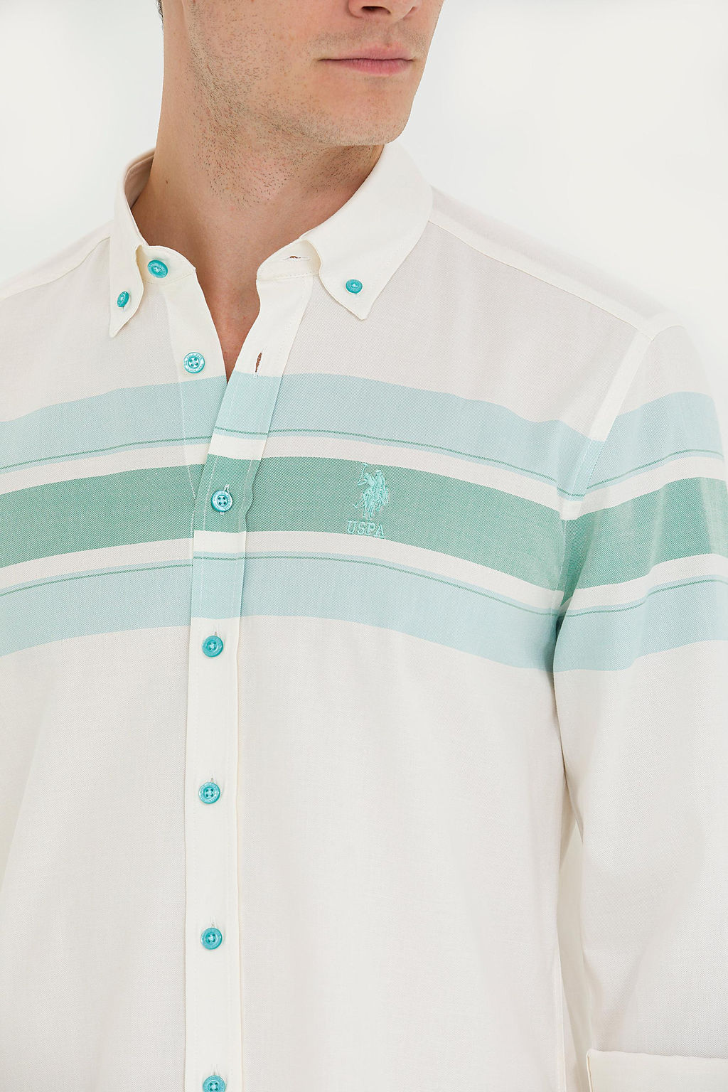 U. S. Polo Assn / Мужская мятная рубашка с длинным рукавом - U.s. polo assn фото 7