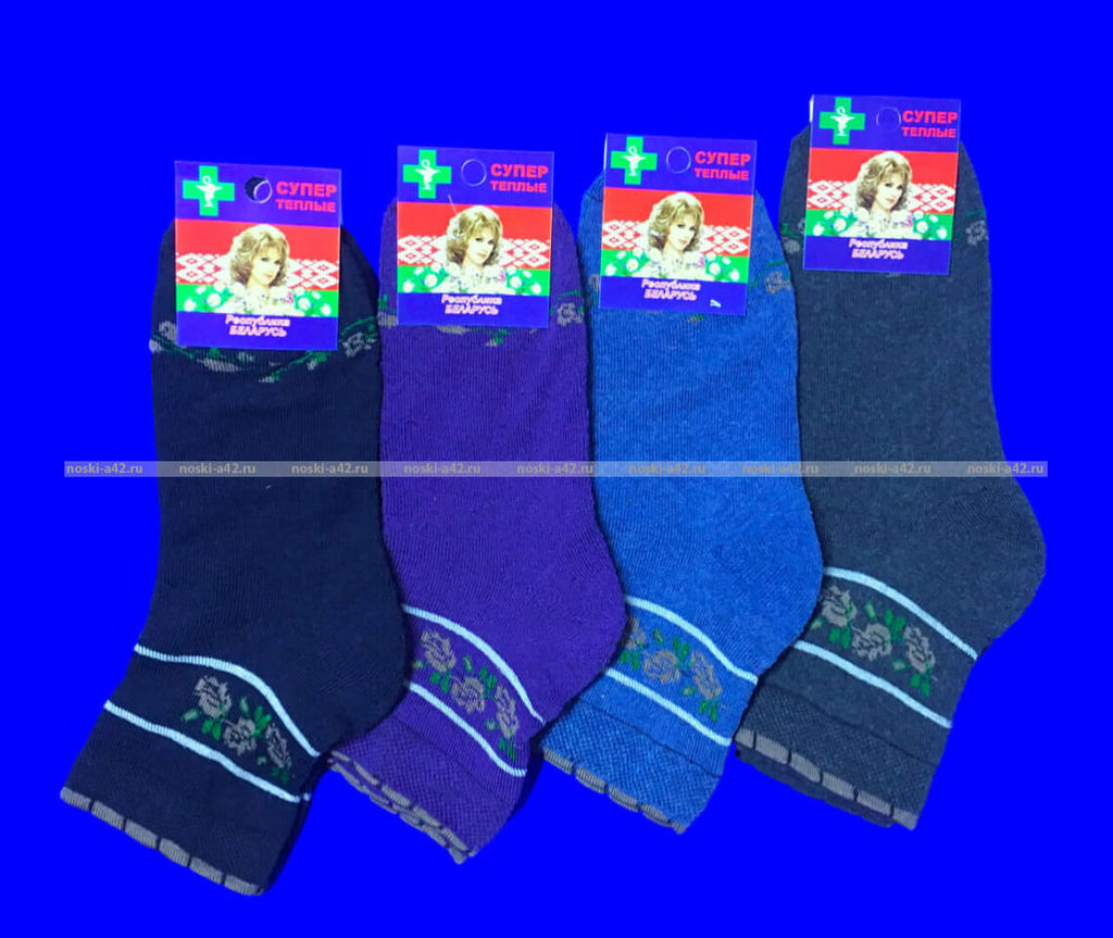 Цена за 10 пар. Линия здоровья Беларусь носки женские внутри махра