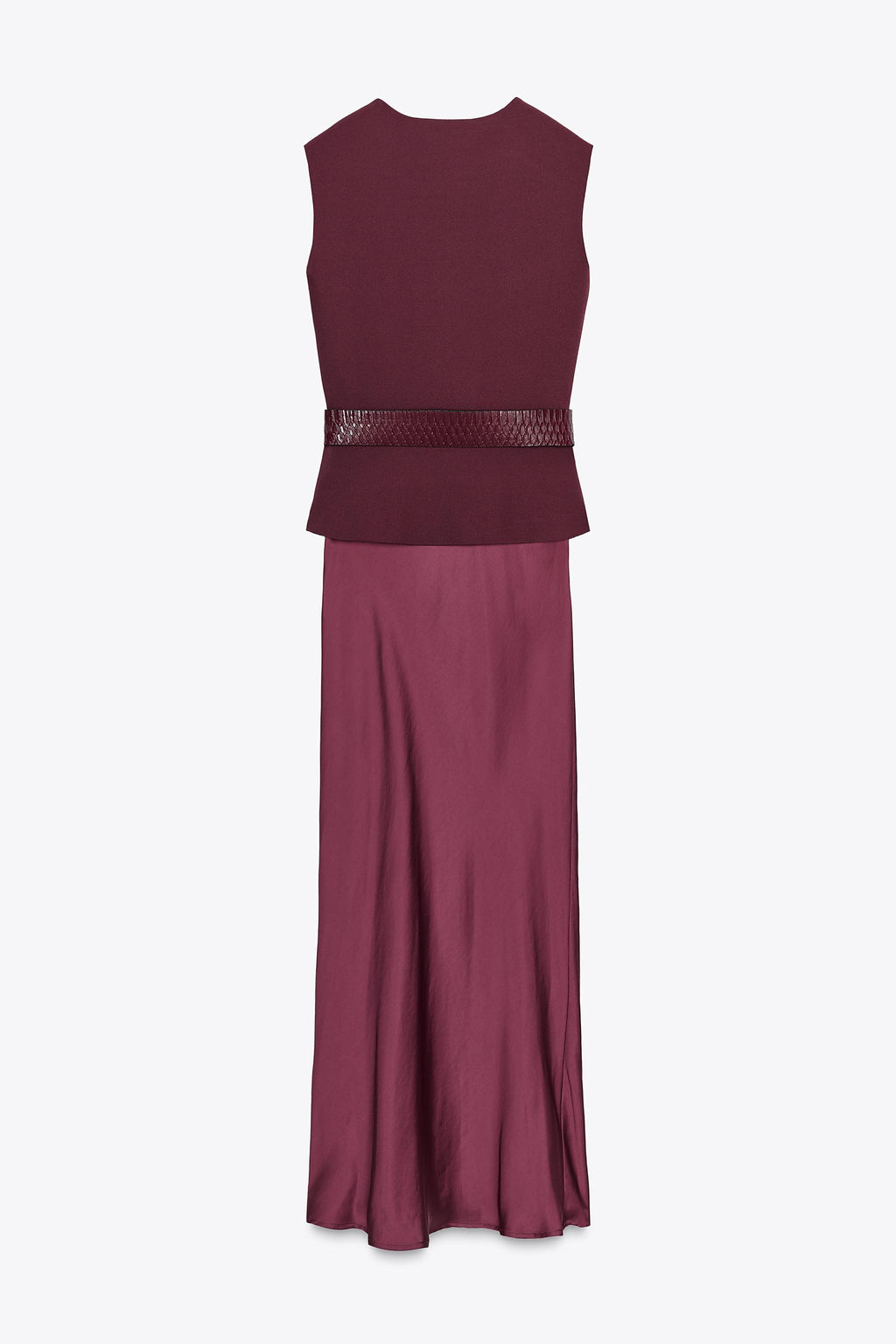 CONTRAST MIDI DRESS WITH WAISTCOAT AND BELT - Zara фото 7
