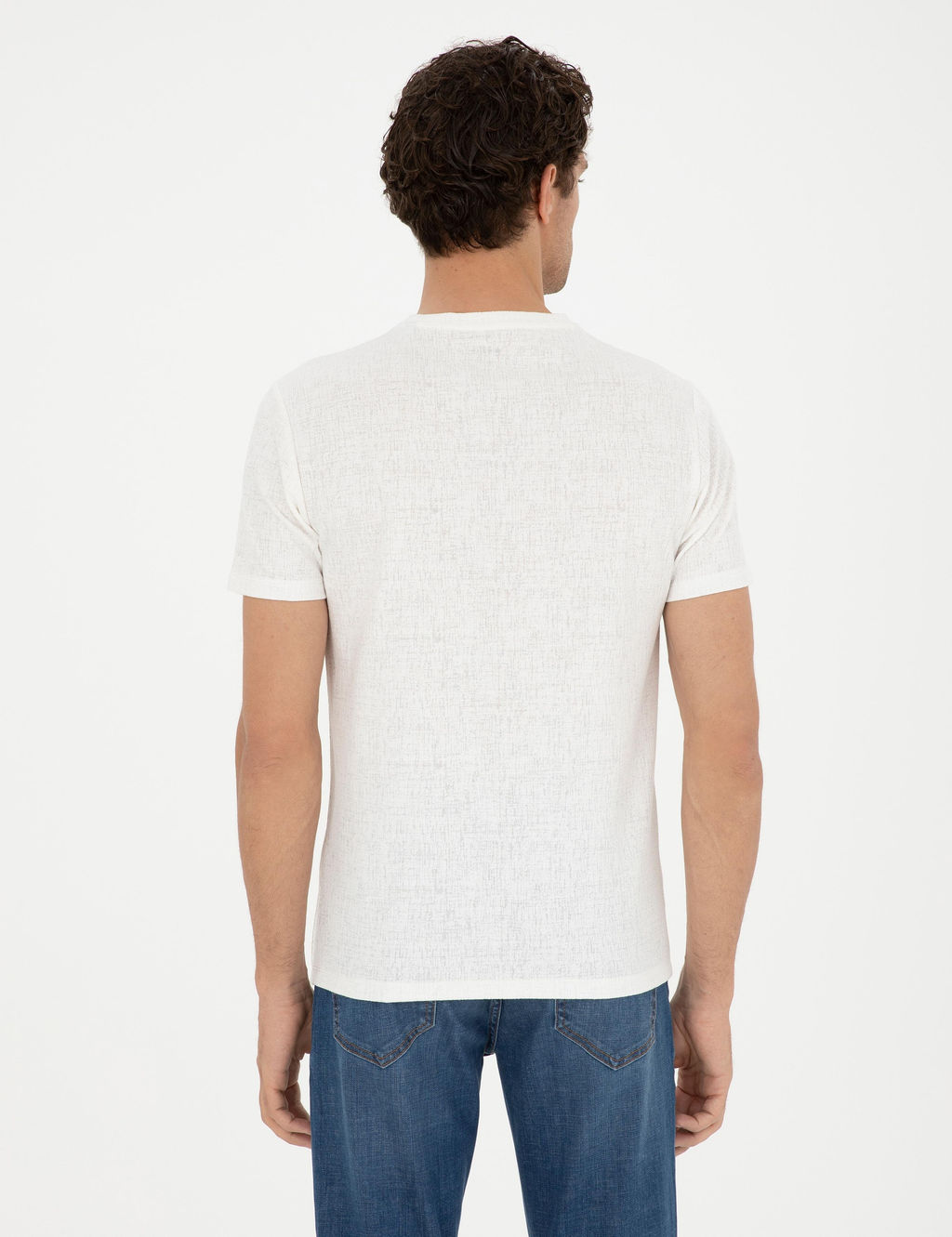 Белая приталенная футболка с круглым вырезом - Cacharel фото 5