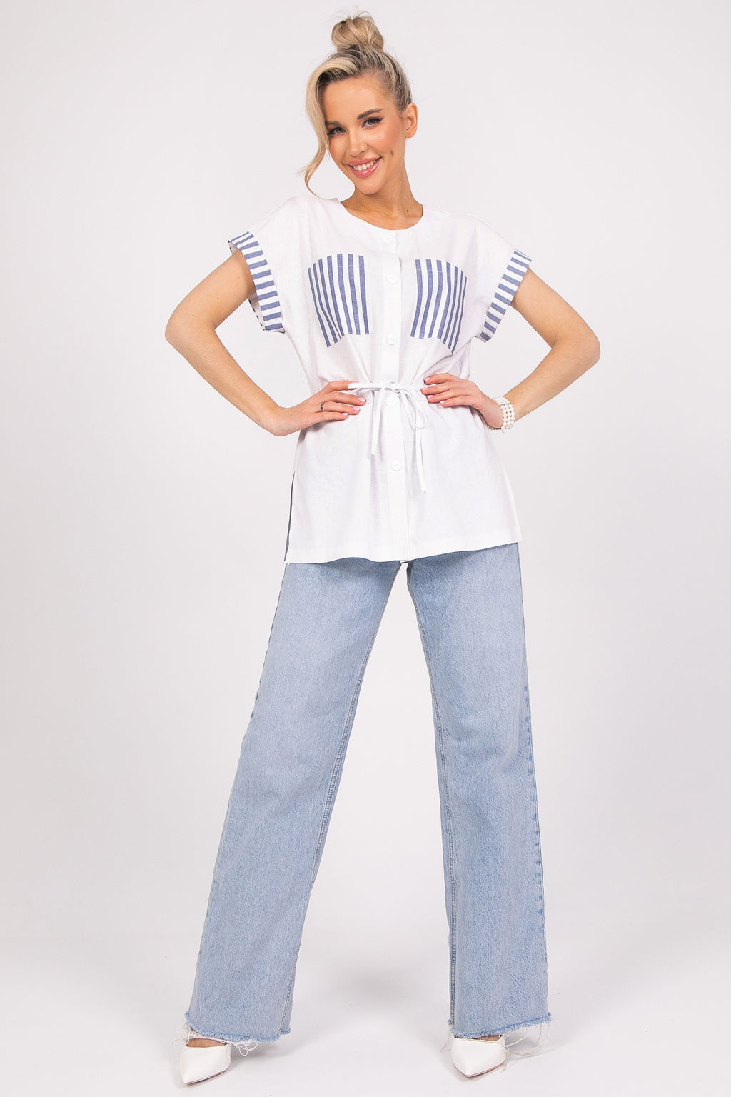 Рубашка Арника (белый) - Эльза фото 2