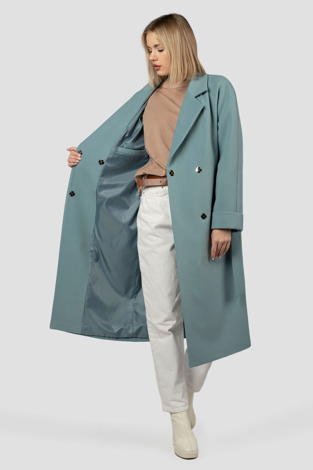 Пальто женское демисезонное (пояс) - El podio фото 6