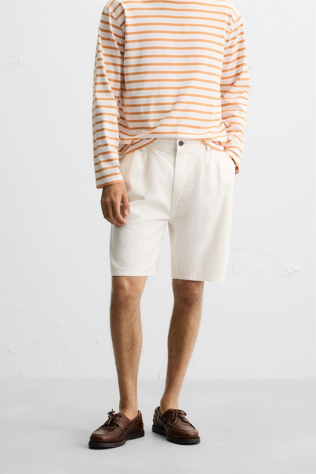 PLEATED RELAXED FIT BERMUDA SHORTS - Zara фото 2