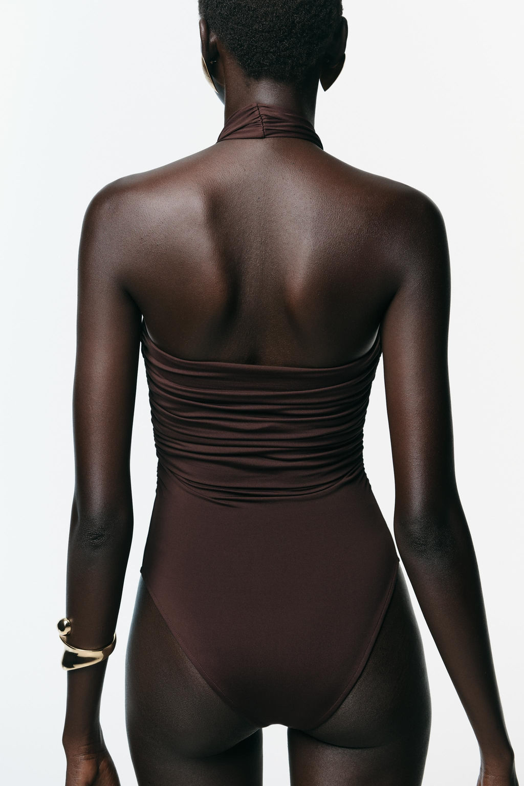 POLYAMIDE HALTER BODYSUIT WITH METAL DETAIL - Zara фото 4