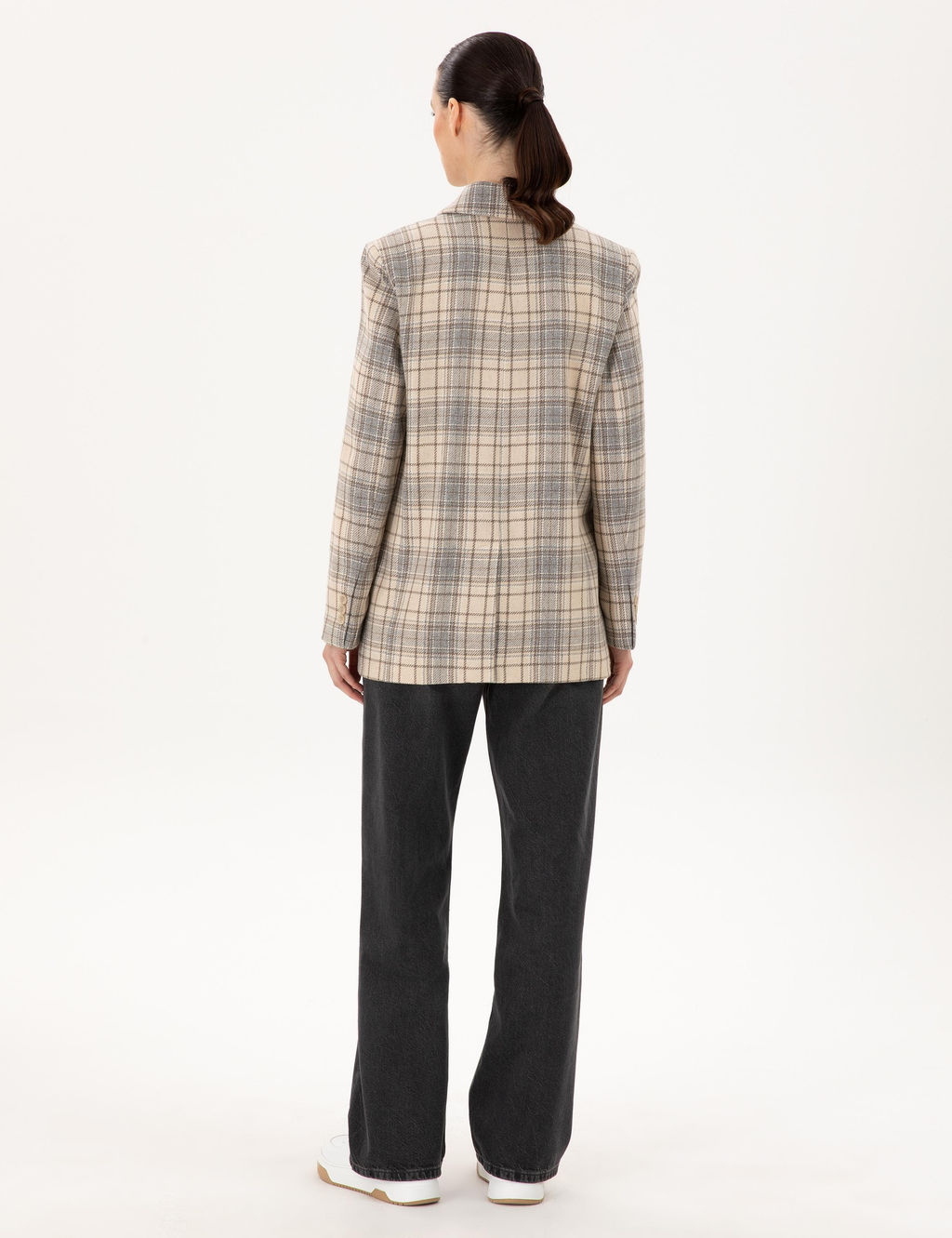 Gri High Waist Flare Fit Jean Pantolon