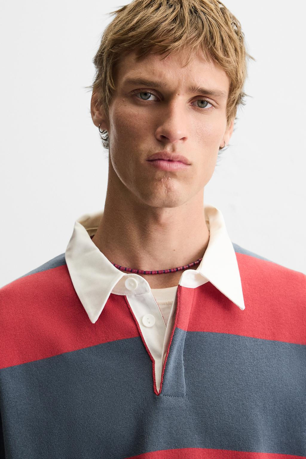 STRIPED KNIT POLO SHIRT - Zara фото 7