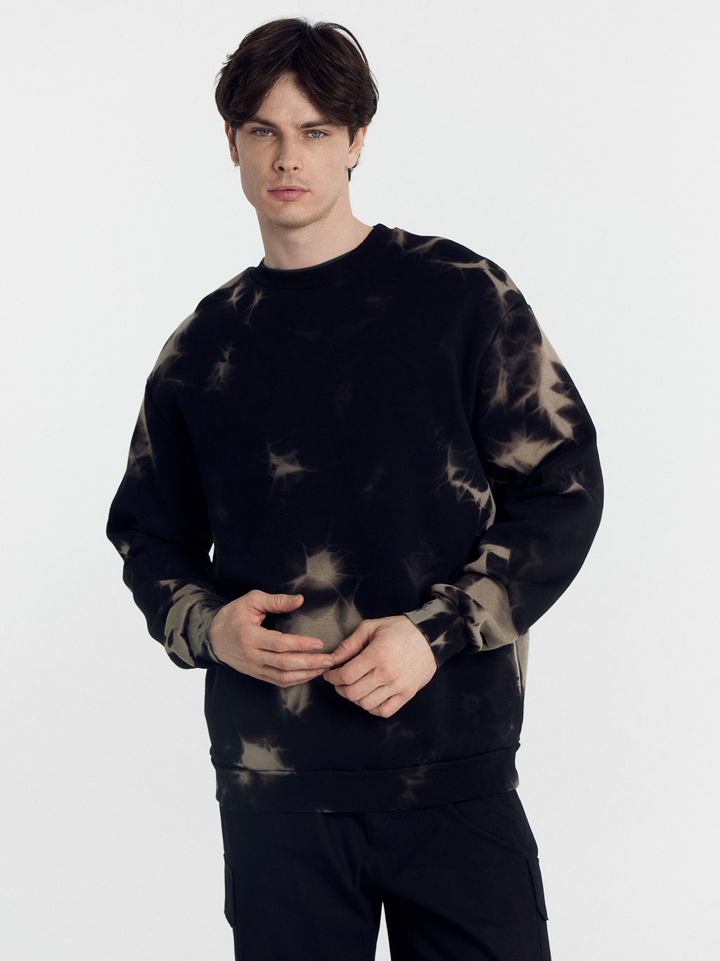 Свитшот мужской черный с обработкой эйсид черный эйсид 121801/1 - Mark formelle фото 4