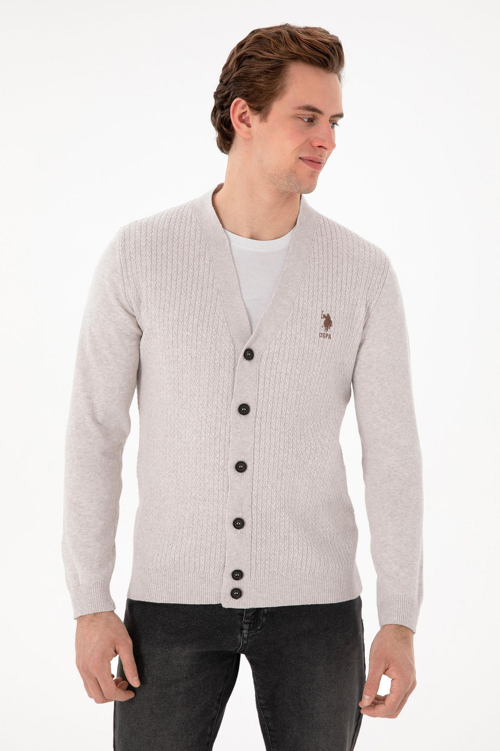 Мужской камень Melanj Basic Knitwear Cardigan Cardigan Скидка в корзине - U.s. polo assn фото 3