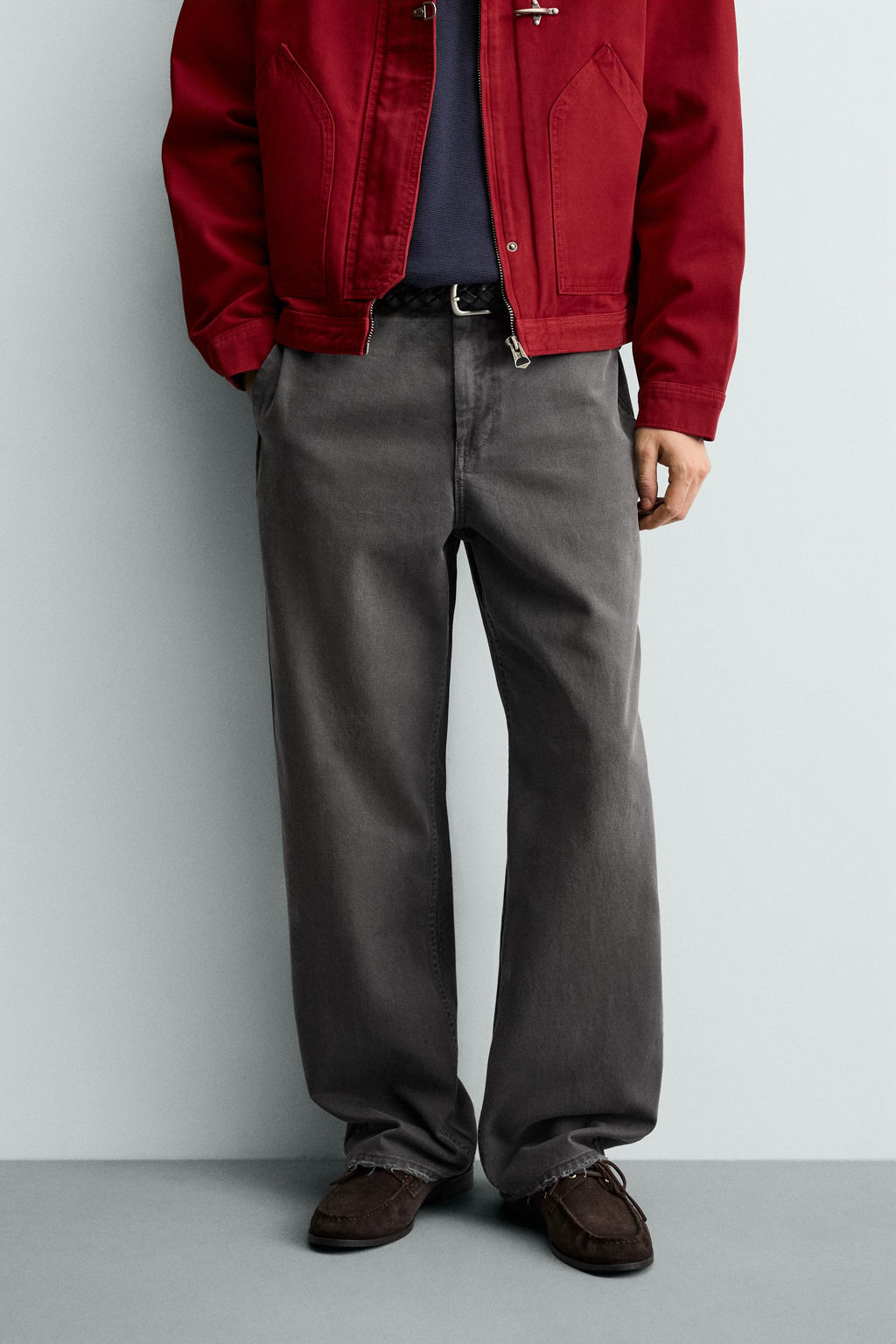 PANTAL?N CHINO RELAXED FIT LAVADO / Gris - Zara фото 2