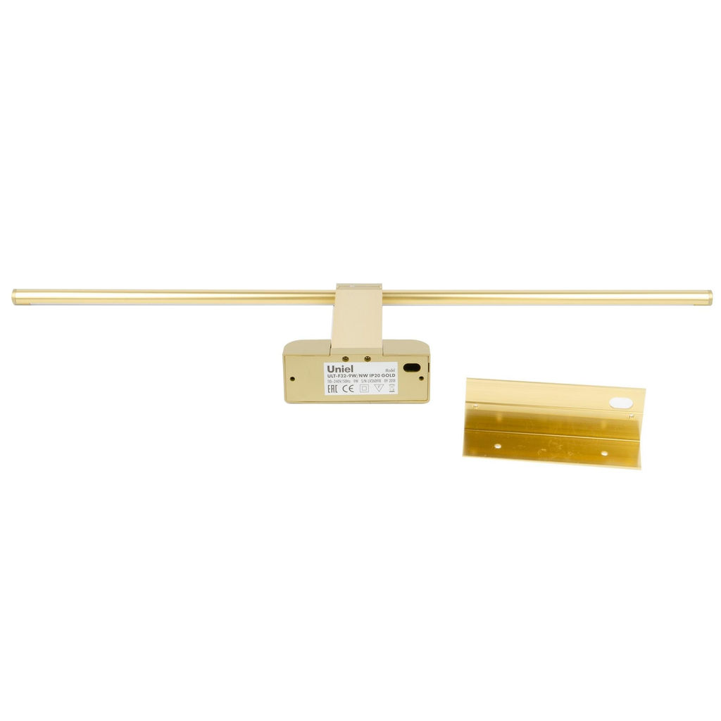 ULT-F32-9W/NW IP20 GOLD Светильник светодиодный для подсветки картин и зеркал. 220V. Белый свет. Корпус алюминий. Золотистый. TM Uniel