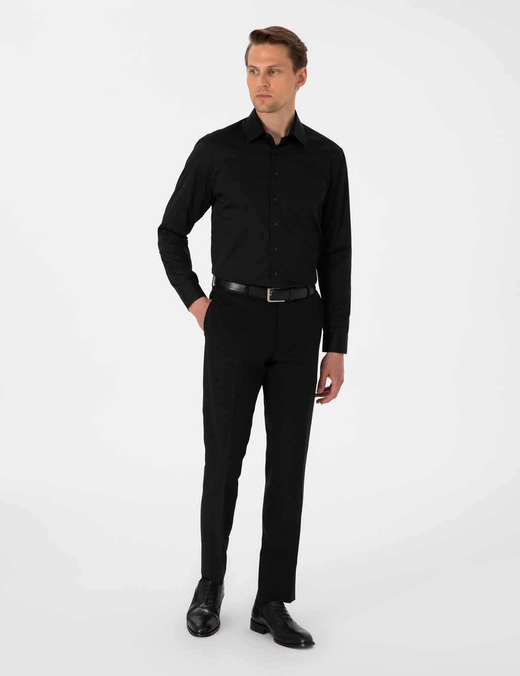 Siyah Regular Fit Uzun Kollu Basic G_mlek - Pierre cardin фото 11